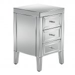 Mirrored Bedside Cabinet- Valencia 3 Drawer Cabinet