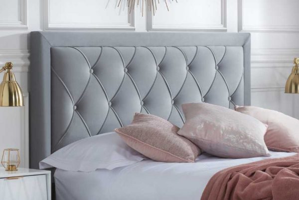 Woodbury Fabric Bed Headboard In Grey