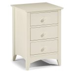 Cameo 3 Drawer Bedside – Stone White