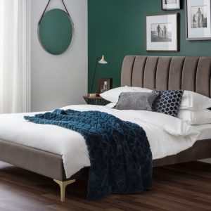 Julian Bowen Deco Bed in Truffle Velvet Fabric