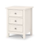 maine white 3 drawer bedside cabinet